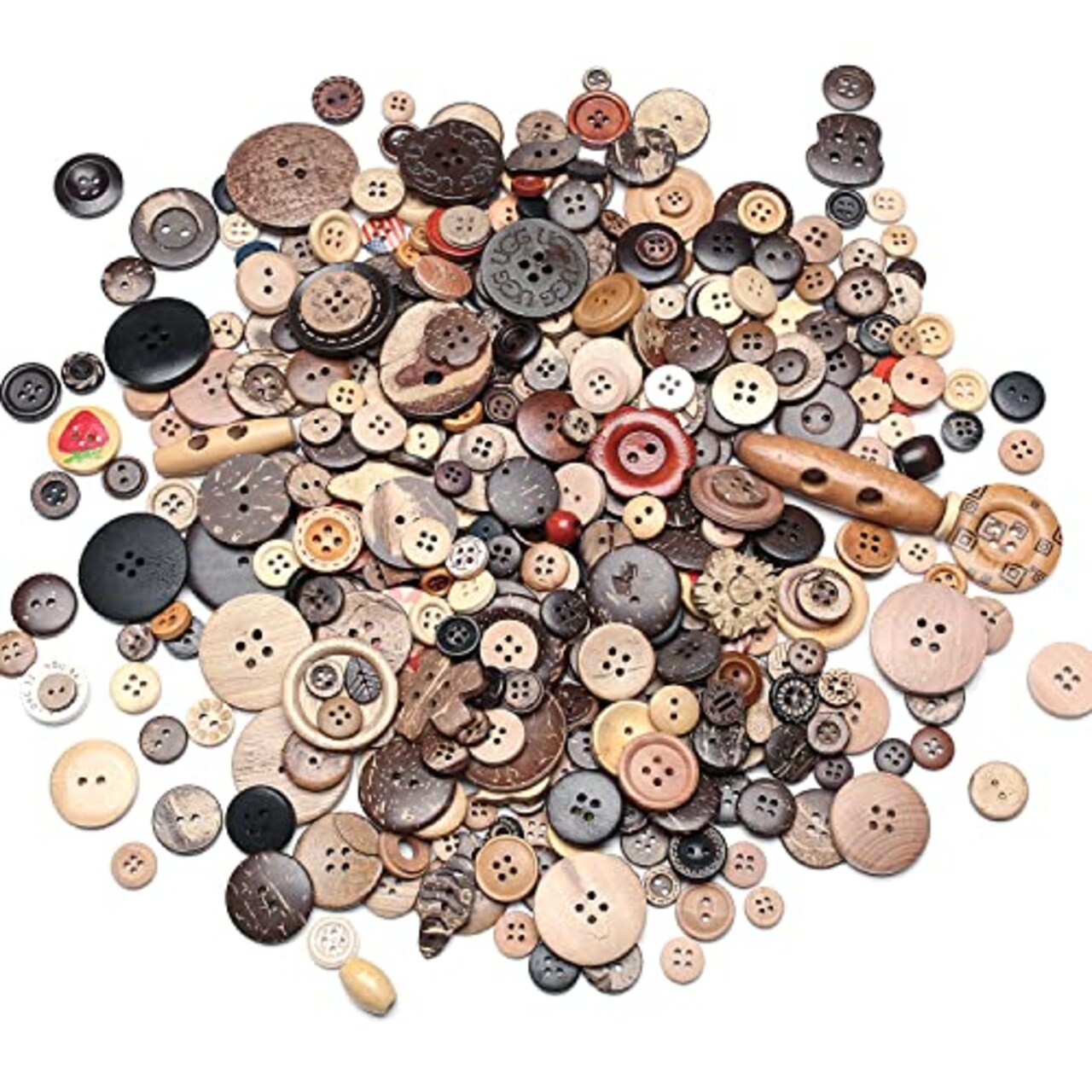 About 400 Wood Coconut Shell Button Resin Buttons, Sewing DIY